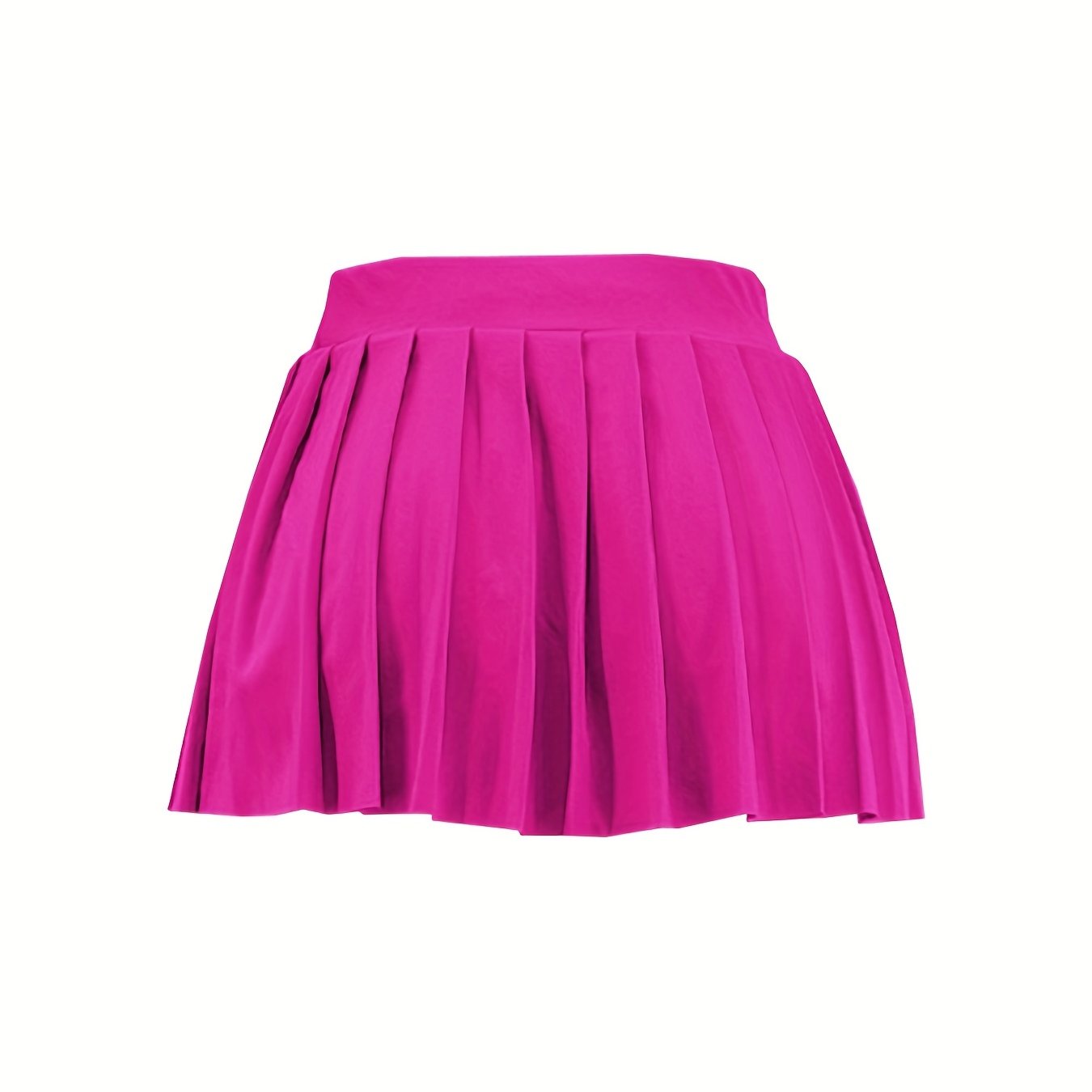 Pleated Solid Mini Skirt, Sexy Skirt For Spring & Summer, Women's Clothing