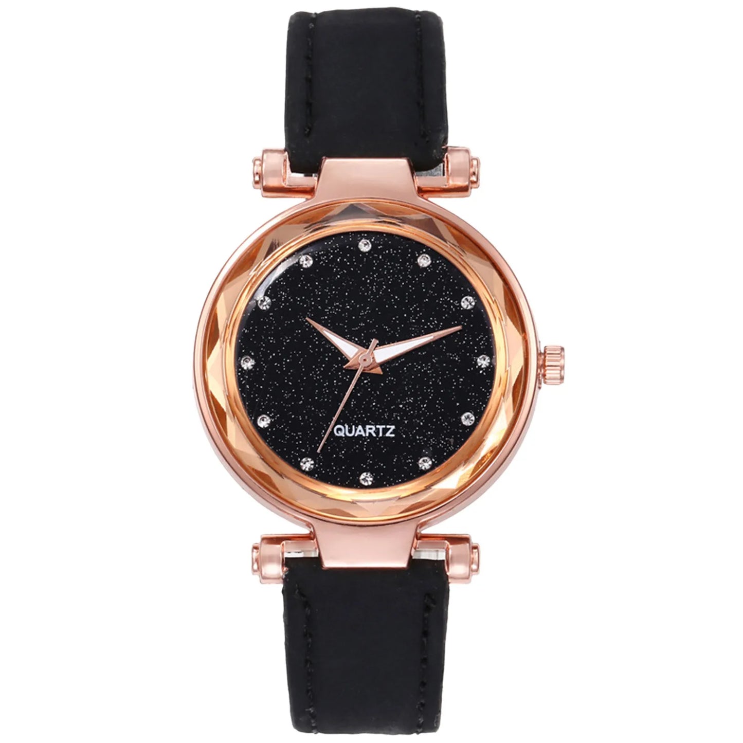 Ladies Fashion Korean Rhinestone Rose Gold Quartz Watch Female Belt Watch Women's Watches Fashion Clock Watch Women Watches