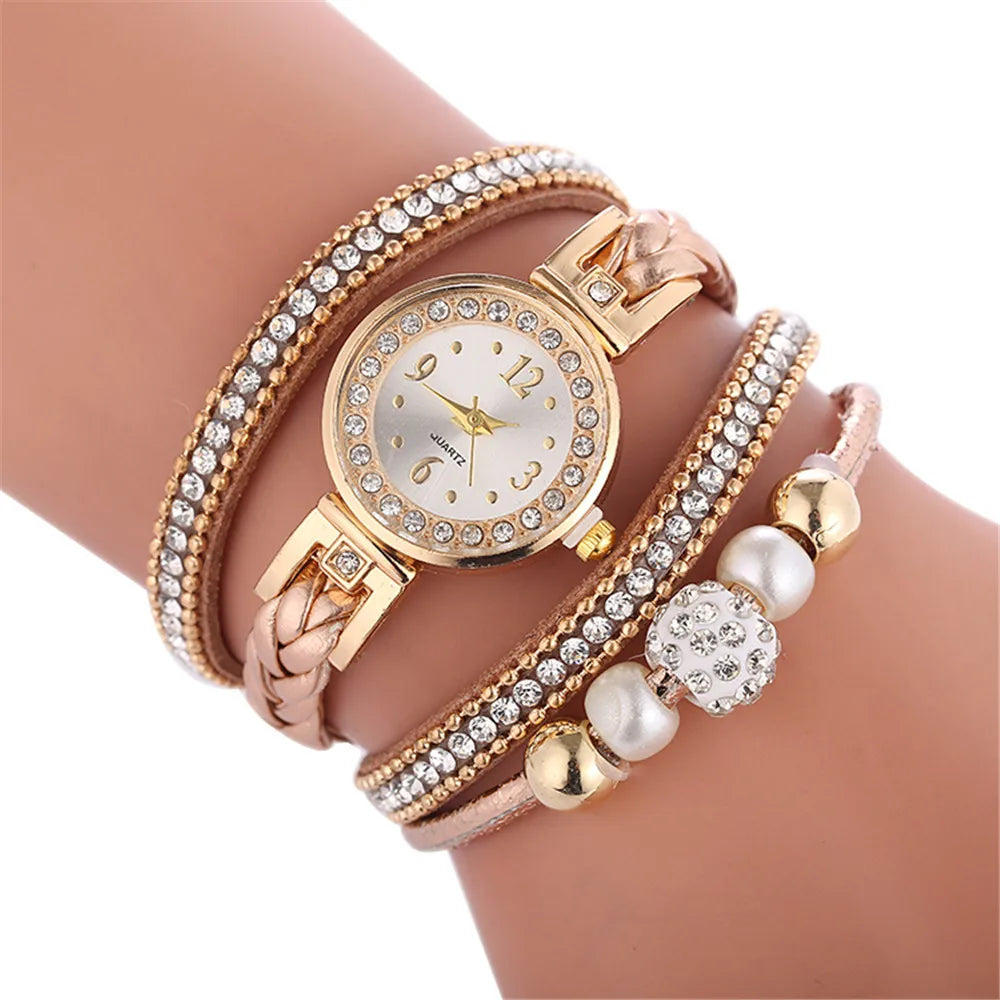 Fashion Bracelet Watch Women Watch Diamond Quartz Watch Circled Bracelet Watch Rose Gold Mesh Luxury Women Watches For Female#3