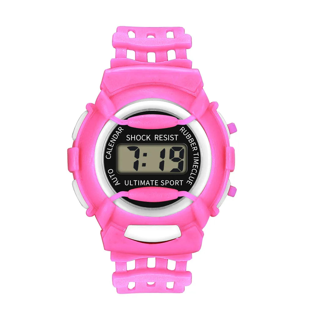 Children Waterproof Electronic Watches Led Digital Sport Watches Round Dial Silicone Strap Wristwatches Boys Girls Gift Relogio