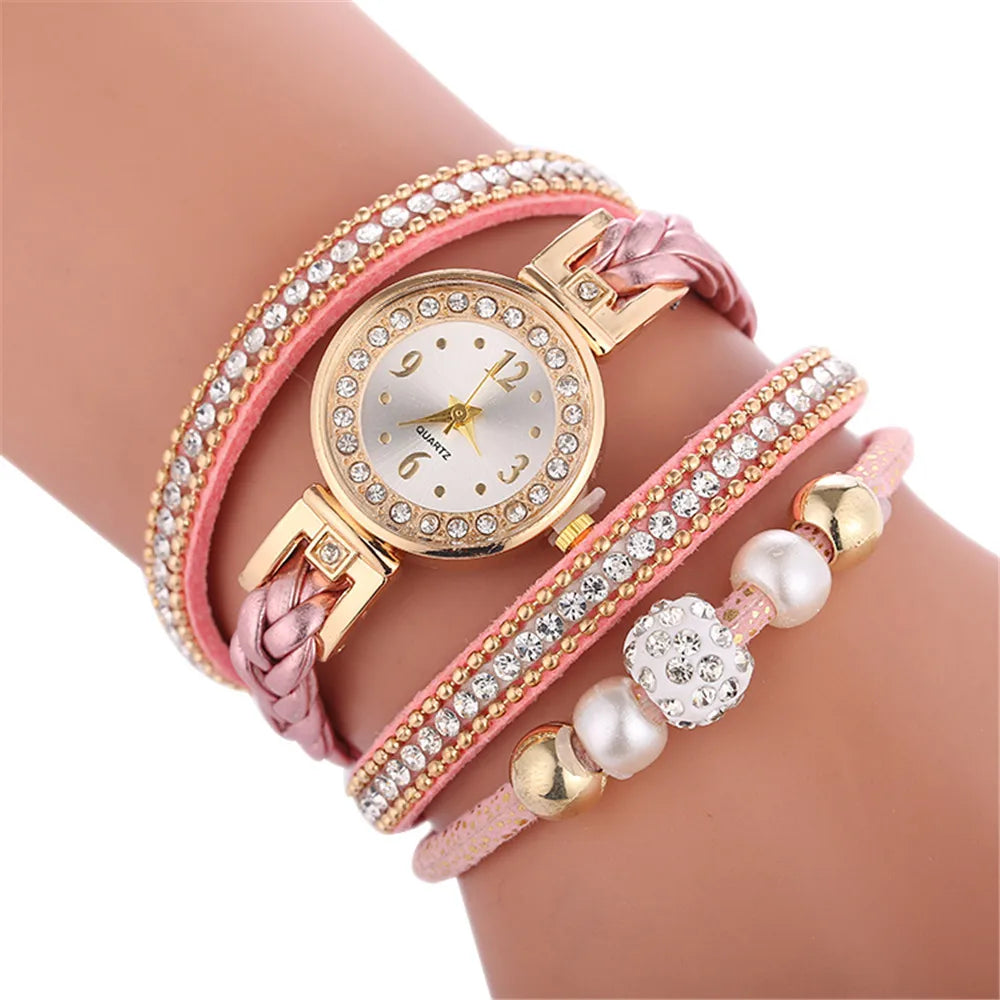 Fashion Bracelet Watch Women Watch Diamond Quartz Watch Circled Bracelet Watch Rose Gold Mesh Luxury Women Watches For Female#3