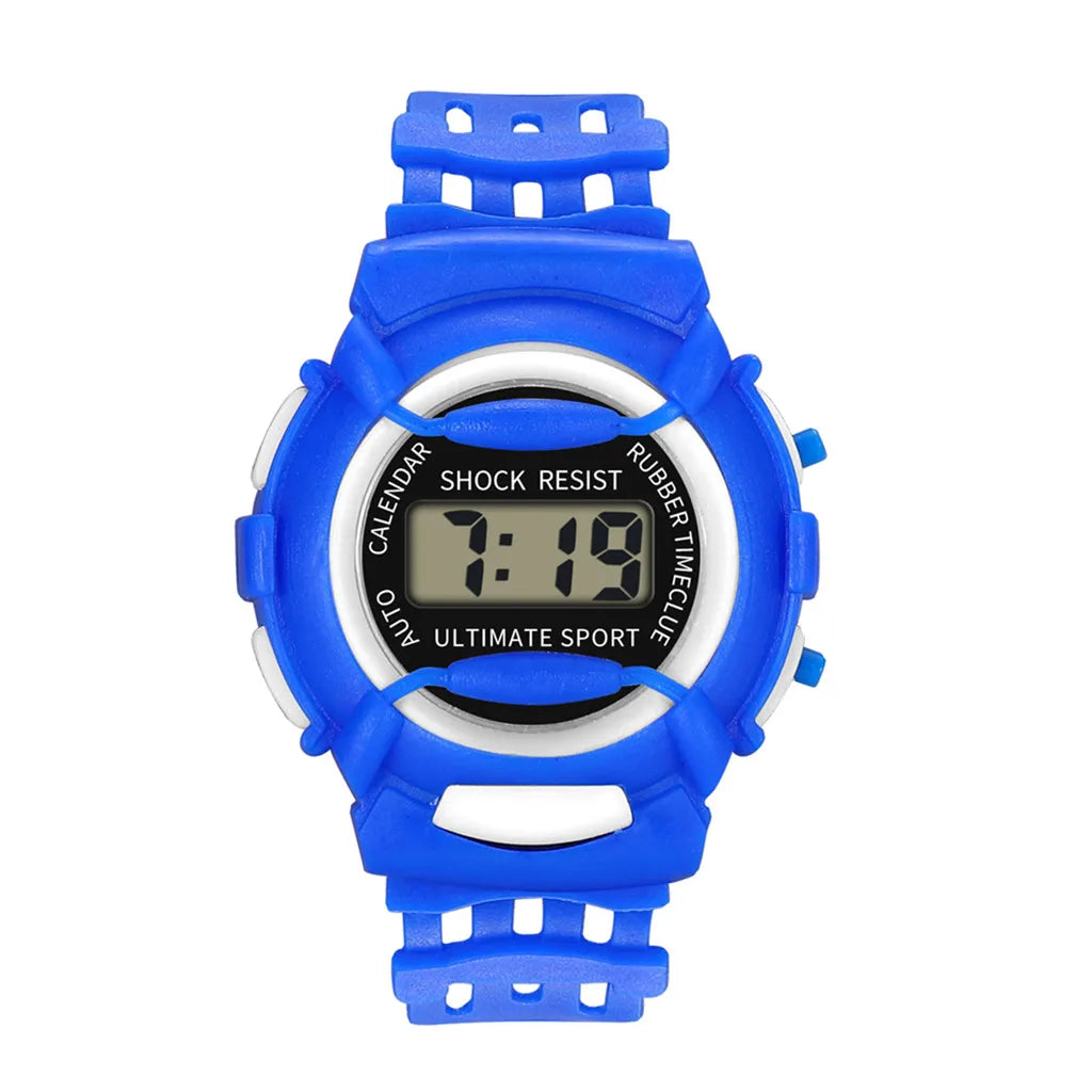 Children Waterproof Electronic Watches Led Digital Sport Watches Round Dial Silicone Strap Wristwatches Boys Girls Gift Relogio