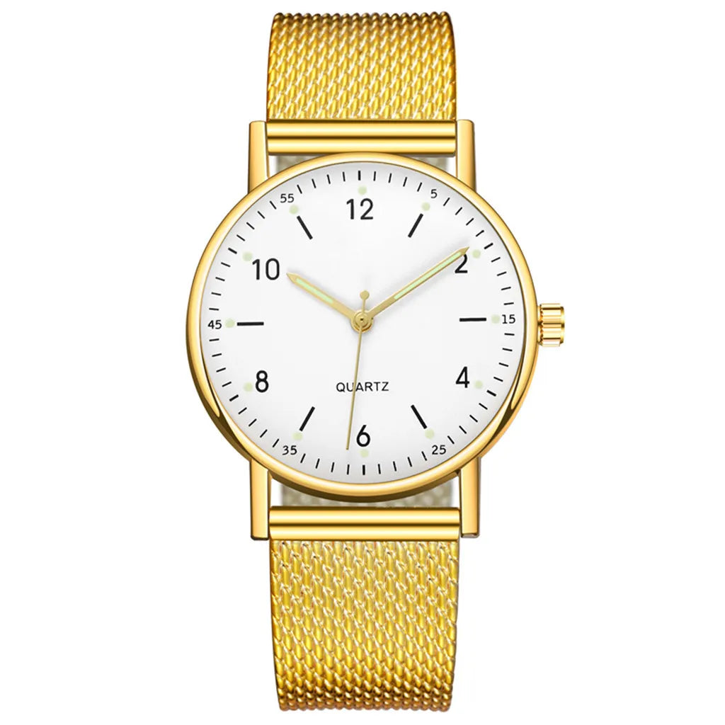 Fashion Women Watches Men Gold Watch Silver Heart Dial Silicone Mesh Belt Wristwatch Reloj Mujer Montre Femme Women's Watch 2024