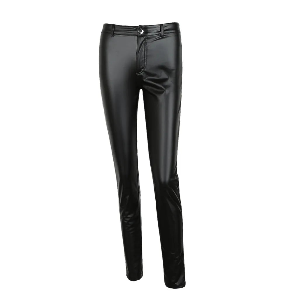 New Autumn Winter High Waist Pu Leather Pants Women High Stretch Leggings Brand Fashion Women Skinny Pencil Pants Black Pants