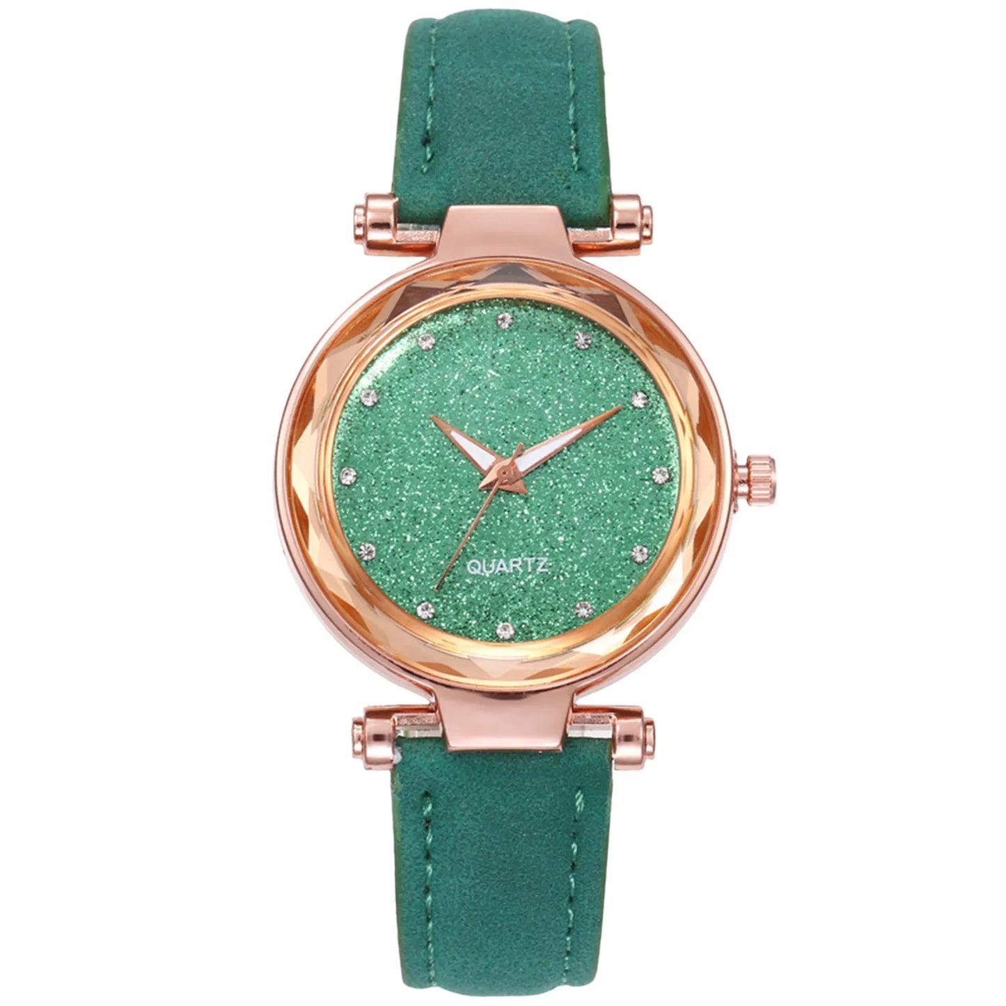 Ladies Fashion Korean Rhinestone Rose Gold Quartz Watch Female Belt Watch Women's Watches Fashion Clock Watch Women Watches