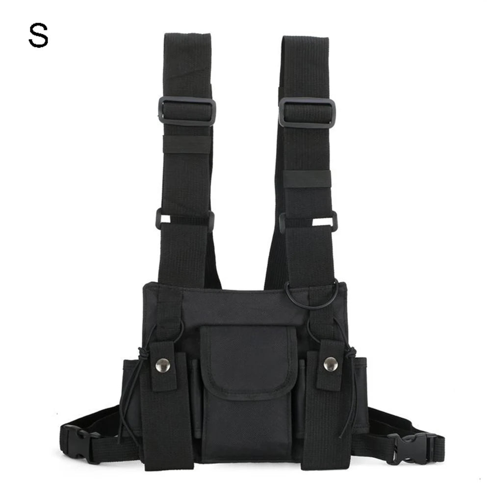 Unisex Chest Bag Outdoor Adjustable Vest Chest Bag Shoulder Waist Bag Elastic Hip Hop Vest Streetwear Bag Waist