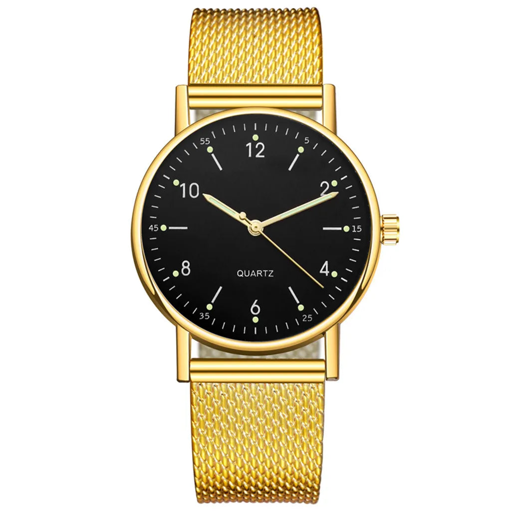 Fashion Women Watches Men Gold Watch Silver Heart Dial Silicone Mesh Belt Wristwatch Reloj Mujer Montre Femme Women's Watch 2024