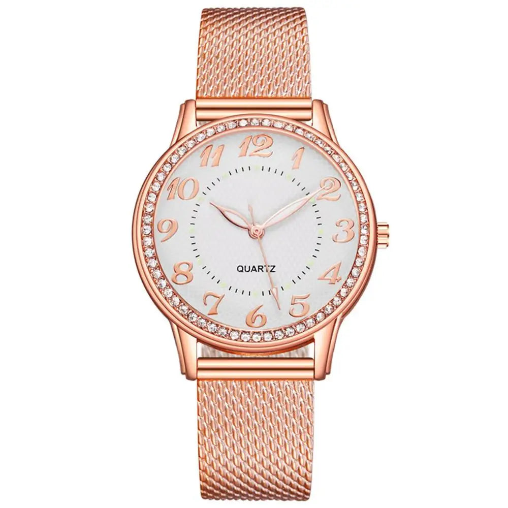 Fashion Women Watches Men Gold Watch Silver Heart Dial Silicone Mesh Belt Wristwatch Reloj Mujer Montre Femme Women's Watch 2024