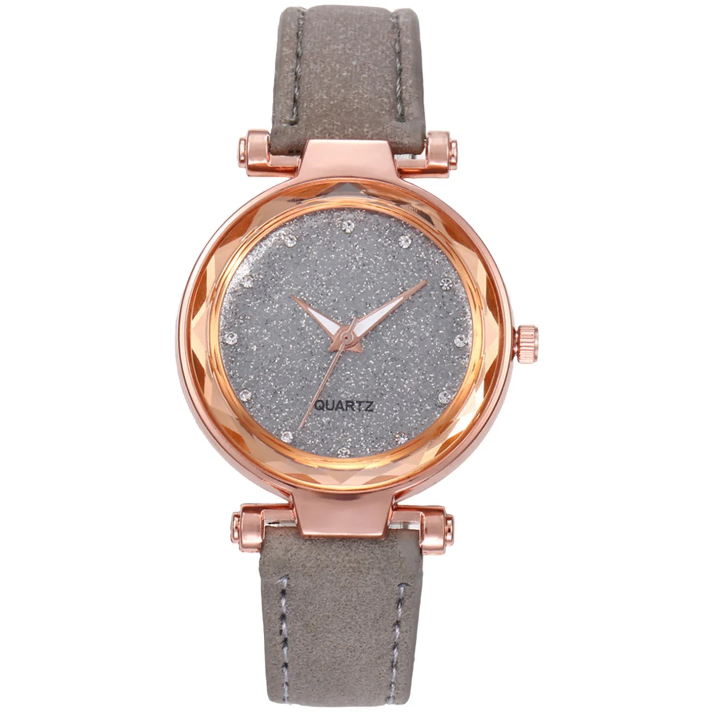 Ladies Fashion Korean Rhinestone Rose Gold Quartz Watch Female Belt Watch Women's Watches Fashion Clock Watch Women Watches