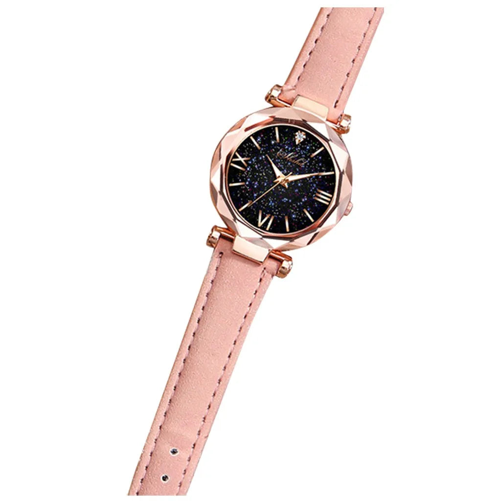 Women's Luxury Quartz Wristwatches Magnetic Magnet Buckle Quartz Clock Geometric Surface Female Luminous Bracelet Watches