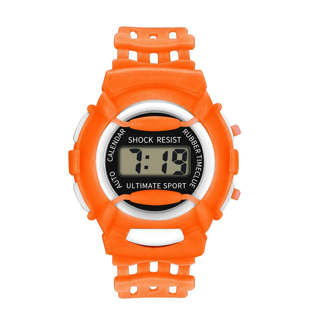 Children Waterproof Electronic Watches Led Digital Sport Watches Round Dial Silicone Strap Wristwatches Boys Girls Gift Relogio