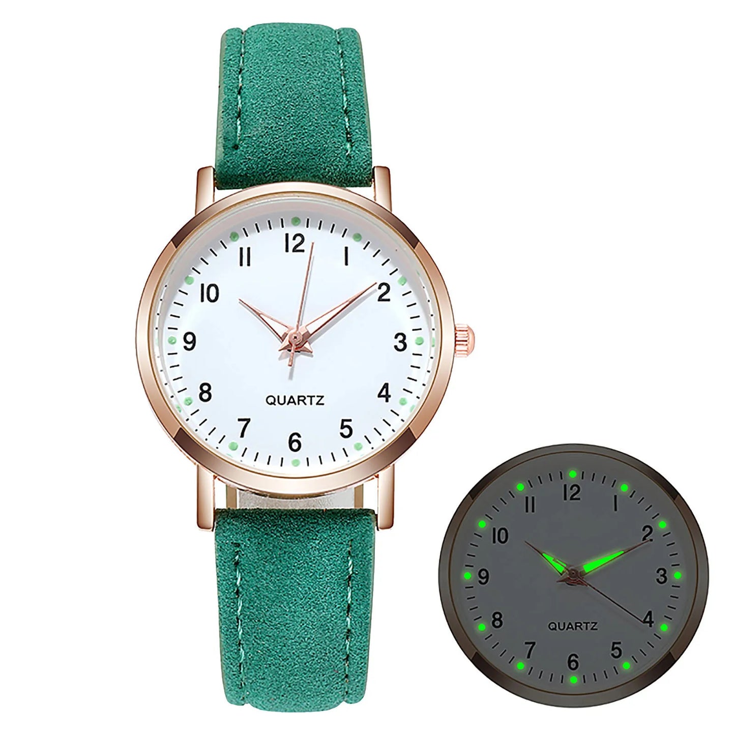 Luxury Back Light Watch For Women 2024 Diamond-studded Luminous Retro Female Watch Ladies Leather Strap Relogio Montre Femme