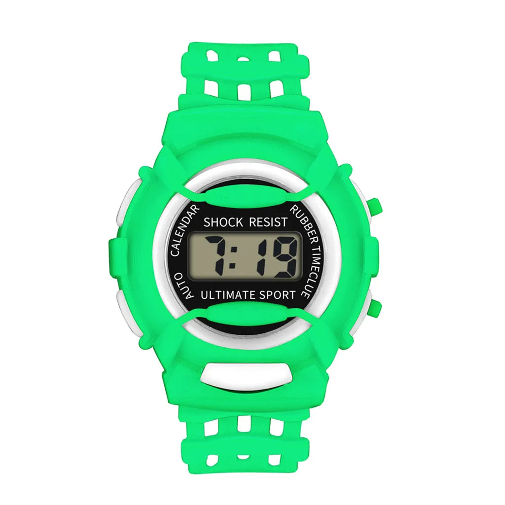 Children Waterproof Electronic Watches Led Digital Sport Watches Round Dial Silicone Strap Wristwatches Boys Girls Gift Relogio