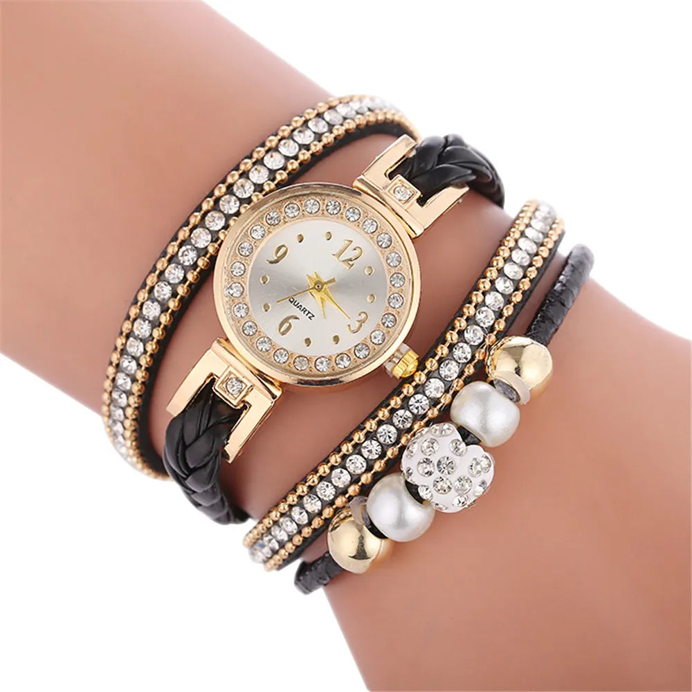 Fashion Bracelet Watch Women Watch Diamond Quartz Watch Circled Bracelet Watch Rose Gold Mesh Luxury Women Watches For Female#3