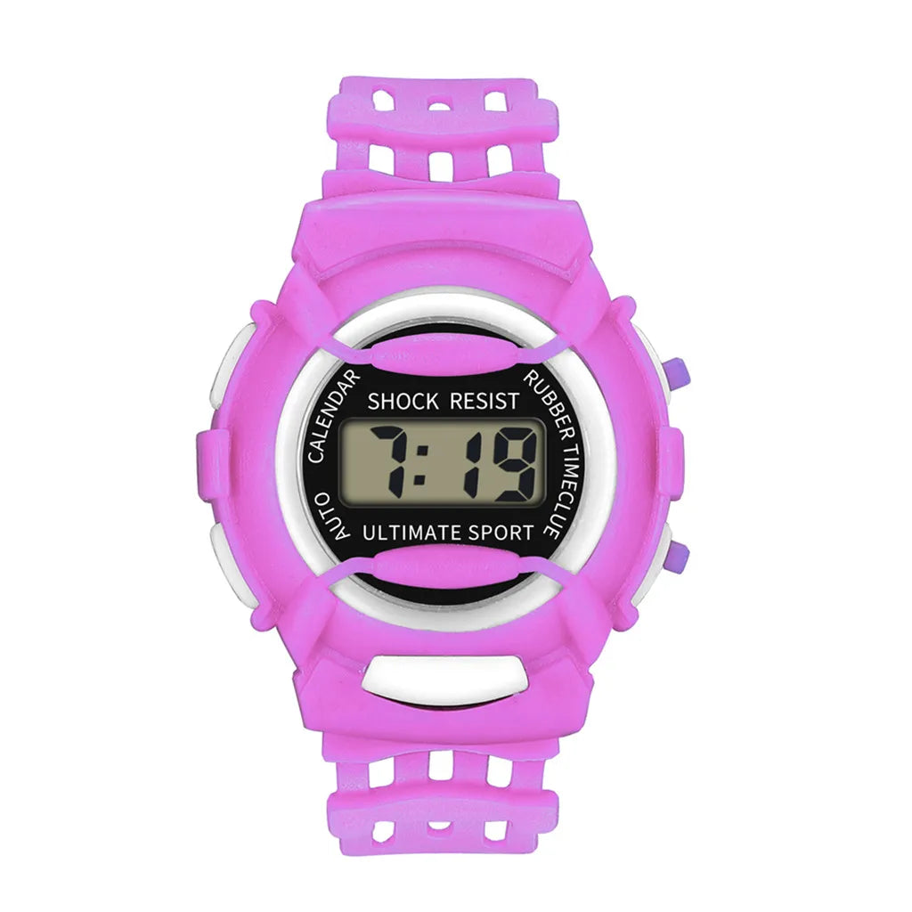 Children Waterproof Electronic Watches Led Digital Sport Watches Round Dial Silicone Strap Wristwatches Boys Girls Gift Relogio