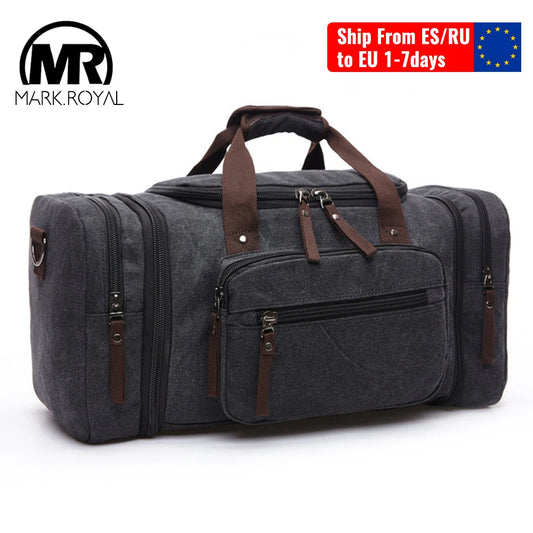 MARKROYAL Mens Canvas Travel Duffel Male Large Capacity Travel Bags Travel Tote Carry Crossbody Bag Shopping Bags Dropshipping