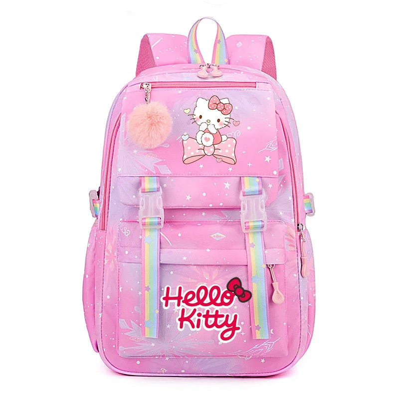 Kuromi & Cinnamoroll Large Capacity Backpack, Lightweight Cute Daypack, Cartoon Schoolbag, Girl Casual Travel Commute Knapsack