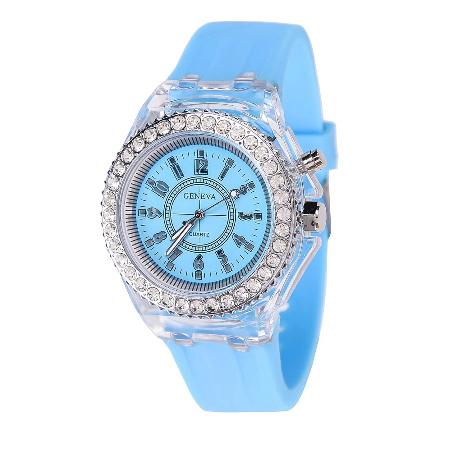 Fashion LED Sport Watches Geneva Luminous Women Quartz Watch Ladies Women Silicone Wristwatches Glowing Relojes Mujer