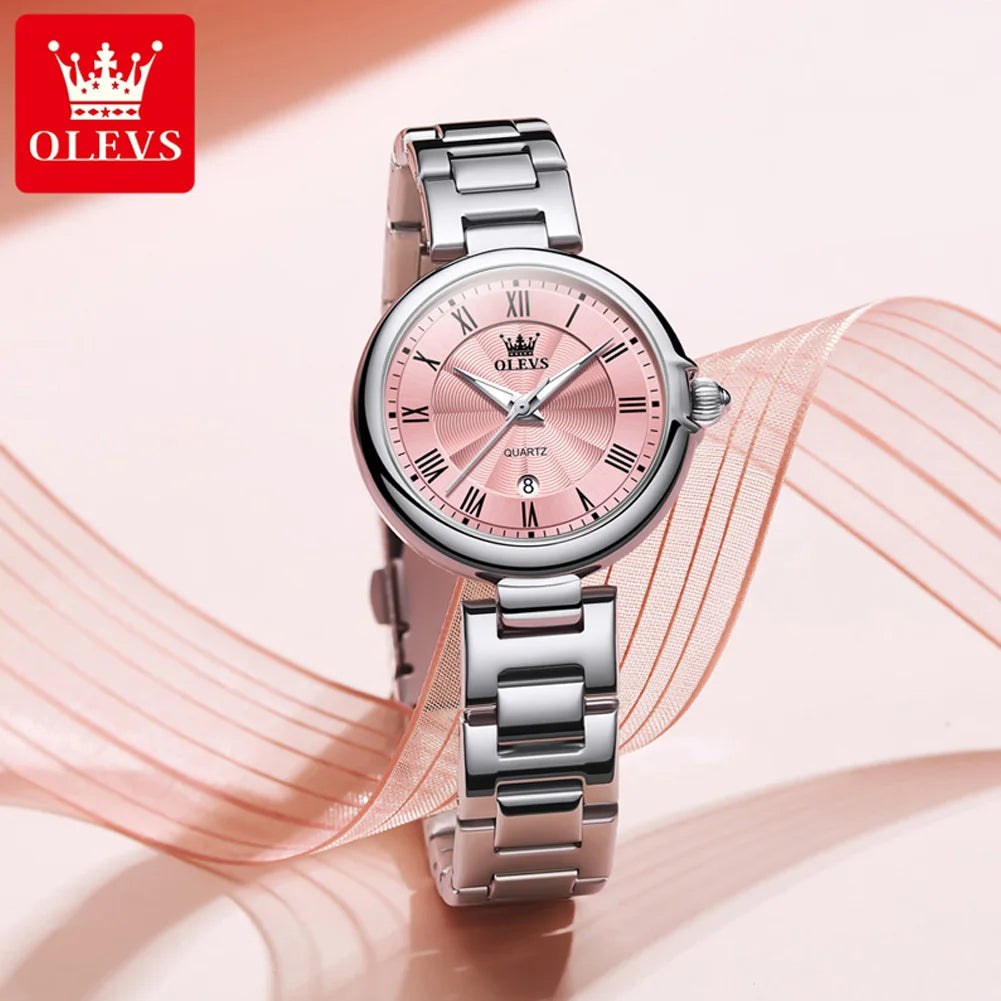 OLEVS 5608 Luxury Brand Women's Watch Classic Fashion Waterproof Luminous Calendar Watch Elegant Quartz Women Watch Reloj Hombre