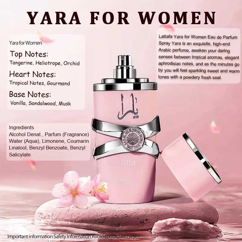 100ml/35ml Original Yara Amber Vanilla Perfumes Women's Man Lasting Fragrance Spray Cologne Hombre Perfume Christmas Gift