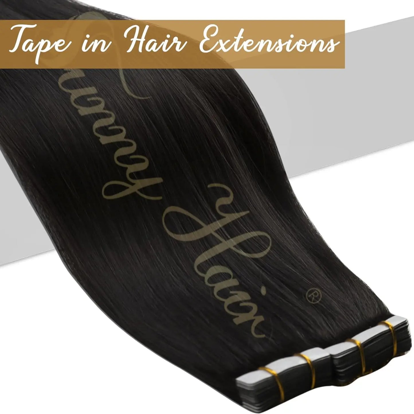 VeSunny Brown Tape in Hair Extensions Human Hair Brown Skin Weft Darkest Brown Human Hair Extensions for Women