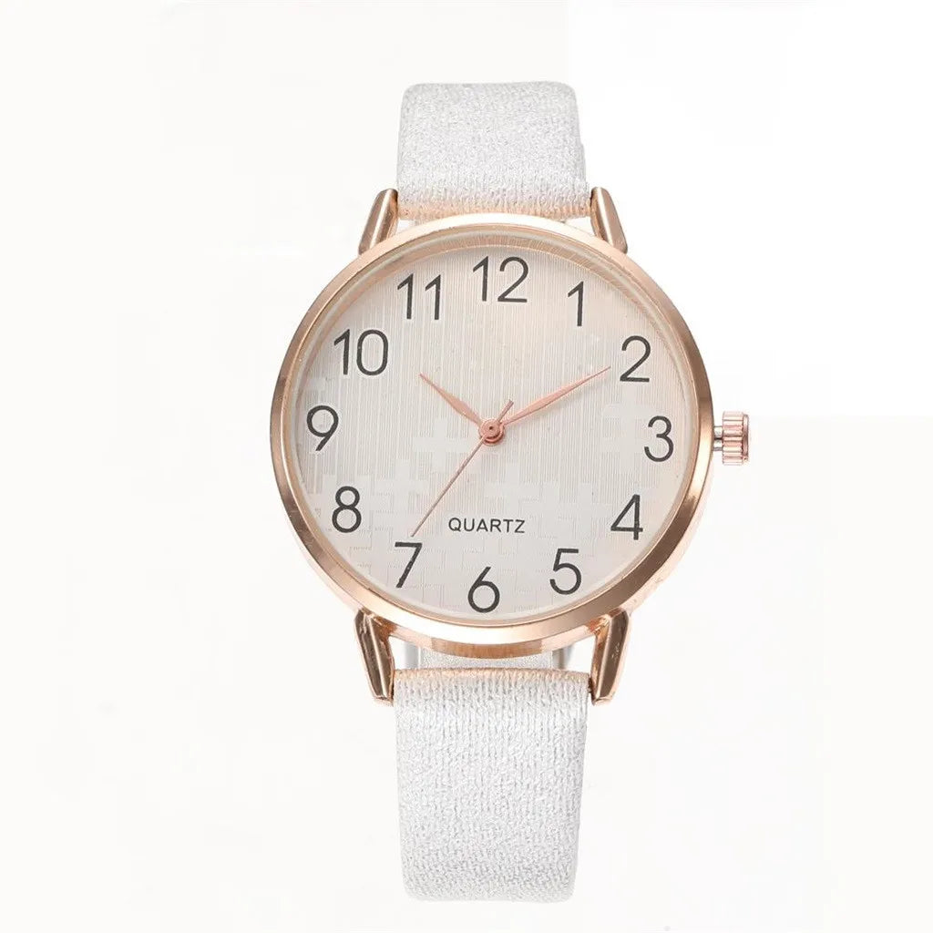 Round Dial Retro Watch Ladies Casual Elegant Belt Watches Korean Fashion Simple Design Quartz Watch Reloj Mujer Lujo Alta Gama