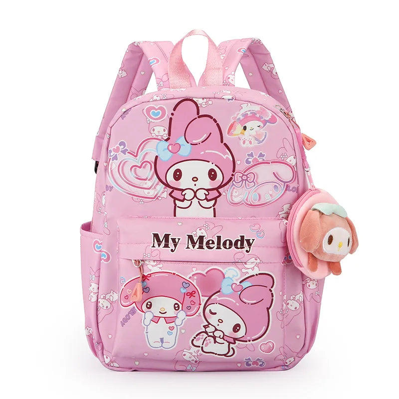 Kuromi & Cinnamoroll Backpack With Coin Purse, Hello Kitty Cartoon Schoolbag, Girl Casual Travel Commute Knapsack For Daily Use