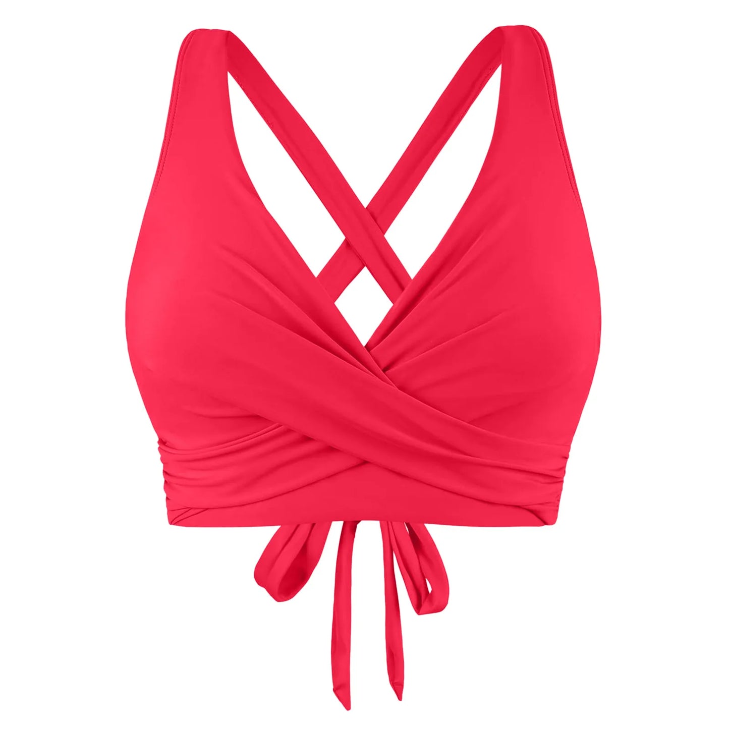 Full Coverage Bikini Top Push Up Swim Crop Top Tie Back Swimsuit For Women Lace Up Swimwear Sports Bras Underwire 2024 Trend