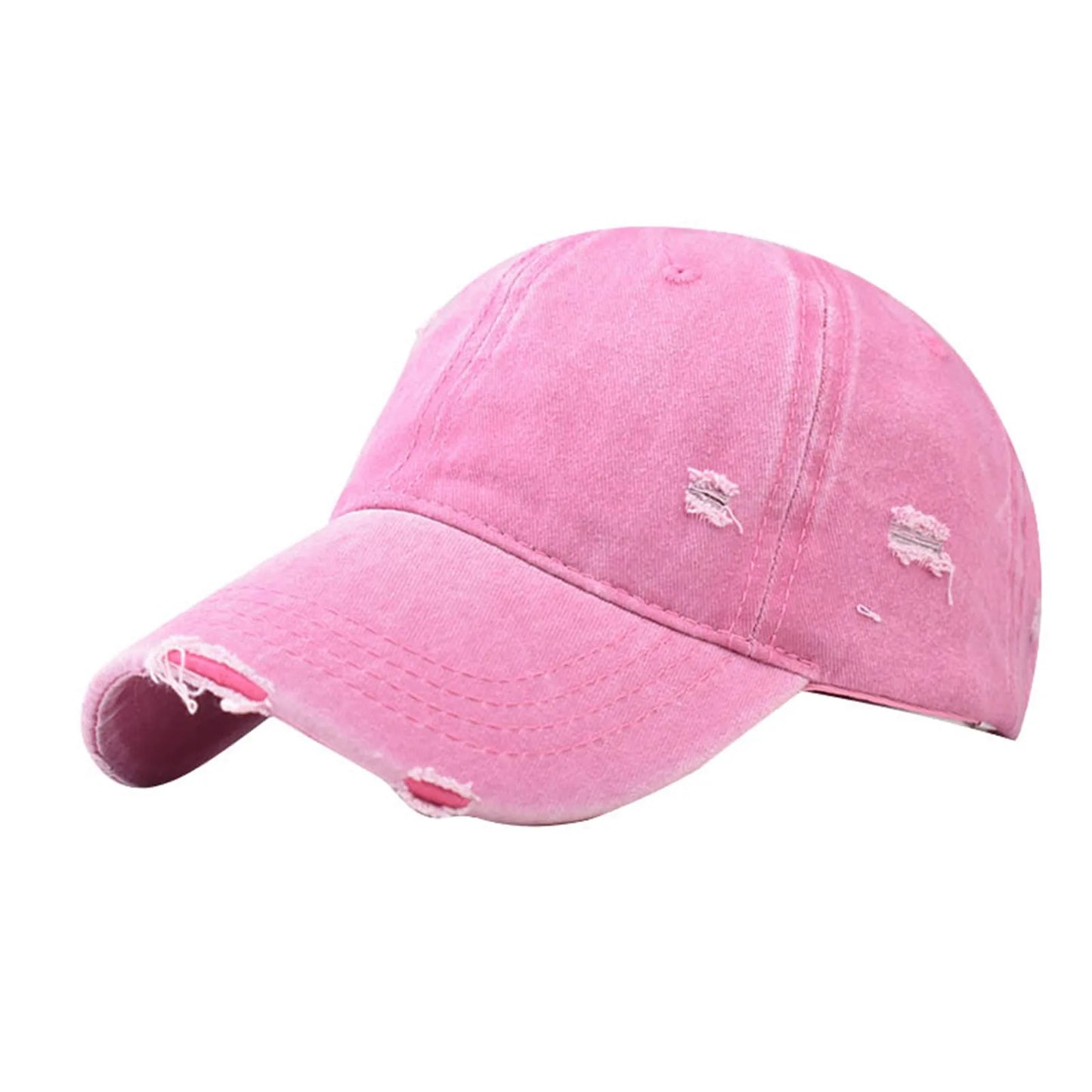 Denim Washed Ripped Baseball Caps Women Men Multicolored Raw Edge Trucker Caps Sunshade Ragged Outdoor Hollow Peaked Caps