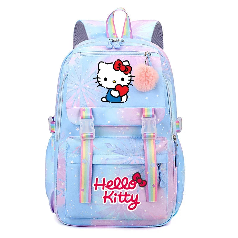 Kuromi & Cinnamoroll Large Capacity Backpack, Lightweight Cute Daypack, Cartoon Schoolbag, Girl Casual Travel Commute Knapsack