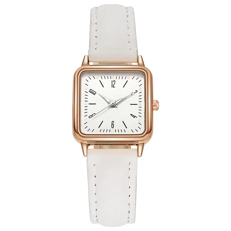 2023 New A Fashion Women Watch Leather Strap Casual Watch Wrist Square Dial Case Lady Watches Wristwatch Clock Gift