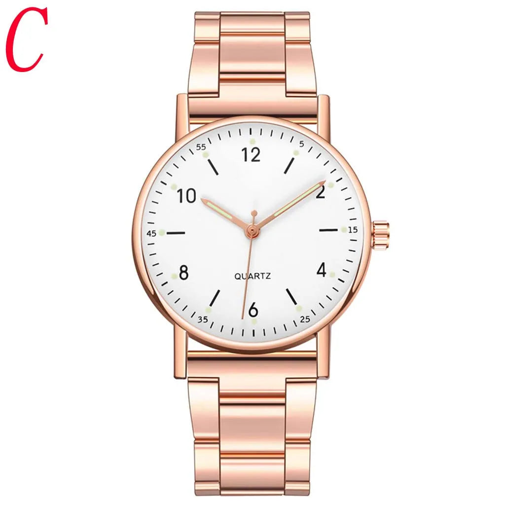 Ladies High-end Quartz Watch Stainless Steel Luminous Dial Leisure Watch Fashionable Simple Style Quartz Wristwatch Reloj Mujer