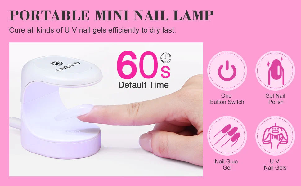 SAVILAND 500pcs Gel X Nail Kit For Extension Nail Tips Full Cover Press On Nails Sculpted Coffin Almond with UV LED Nail Lamp