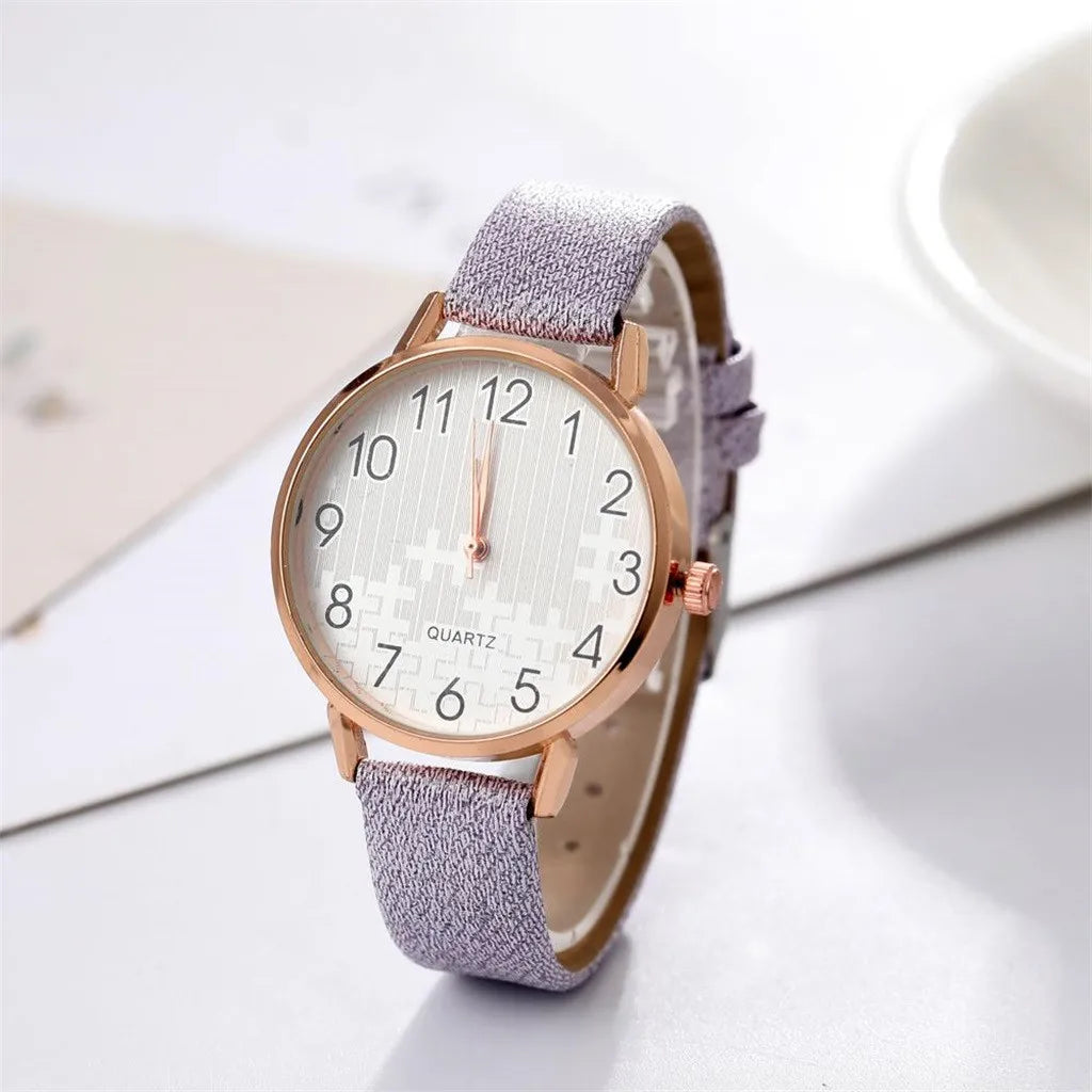 Round Dial Retro Watch Ladies Casual Elegant Belt Watches Korean Fashion Simple Design Quartz Watch Reloj Mujer Lujo Alta Gama