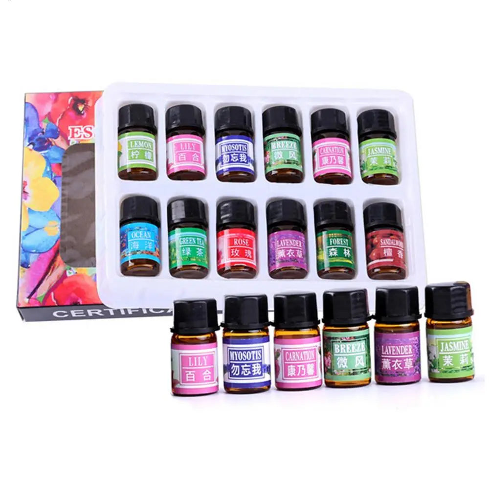 12pcs/lot 3ML Aromatherapy Aromatic Plant Water-soluble Essential Oil Set Humidifier Aromatherapy Spa Bath Massage Essential Oil