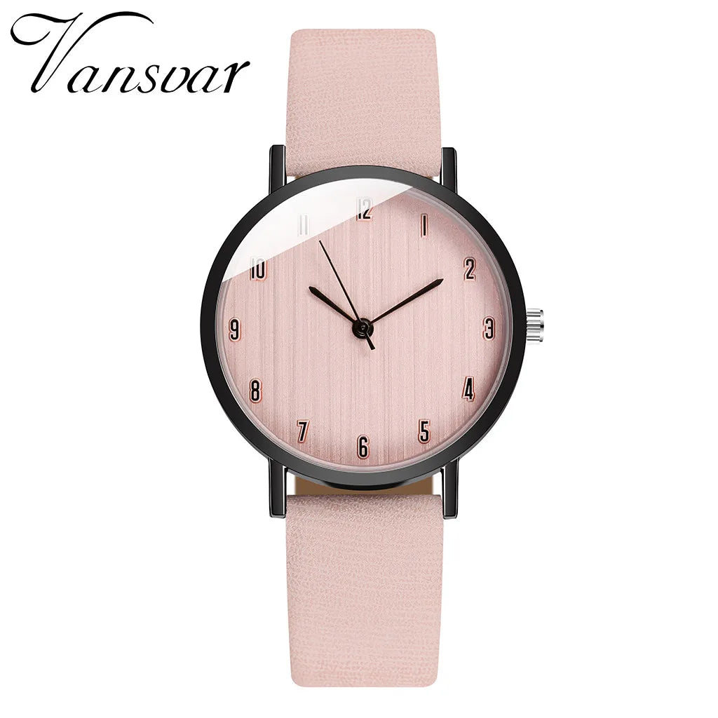 Women's Quartz Leather Bnewv Strap Watch Analog Wrist Watch Fashionable Simple Style Quartz Wristwatch Reloj Mujer Free Shiping