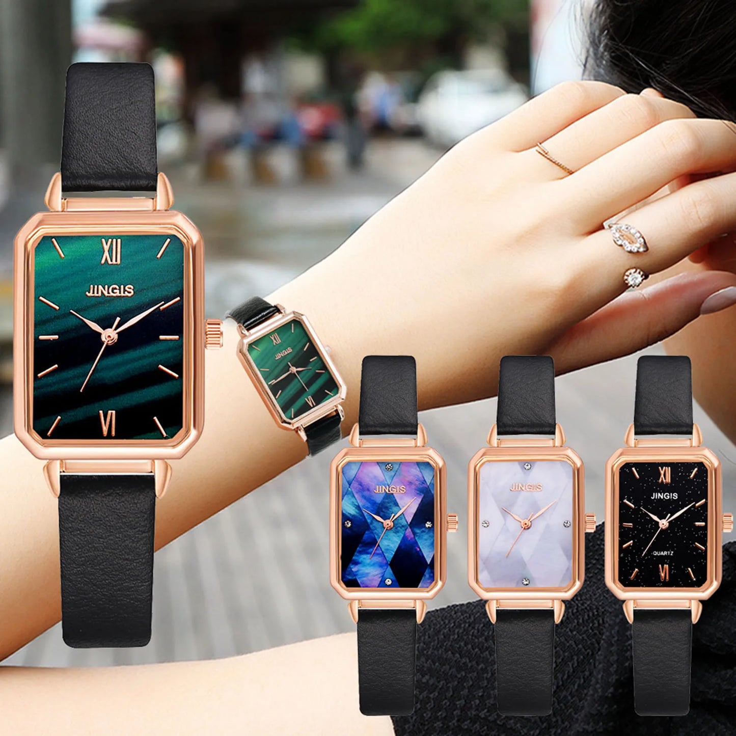 Ladies Rectangular Face Watch Casual Quartz Leather Strap Watch Light Luxury Waterproof Luxury Women Watch Fast Shipping Watches