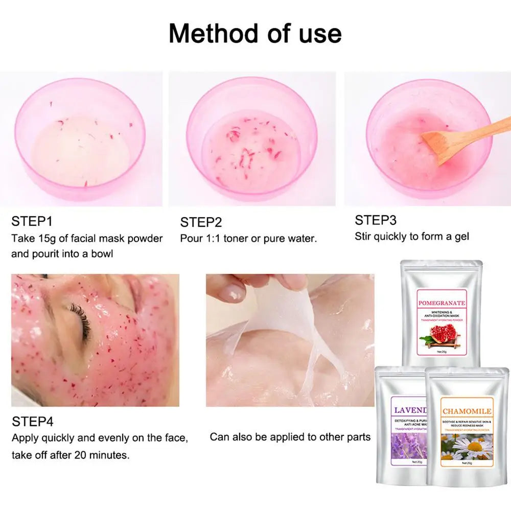 Jelly Face Powder collagen facial mask powder soft facial mask powder moisturizing and firming acne removing Pore Cleaner Masque