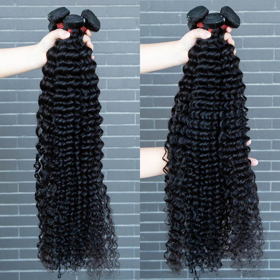 Cosdelu 30 40 Inch Loose Deep Wave Human Hair Bundles Brazilian Curly 2 3 4 Bundles Raw Hair Extensions Double Weft Wholesale