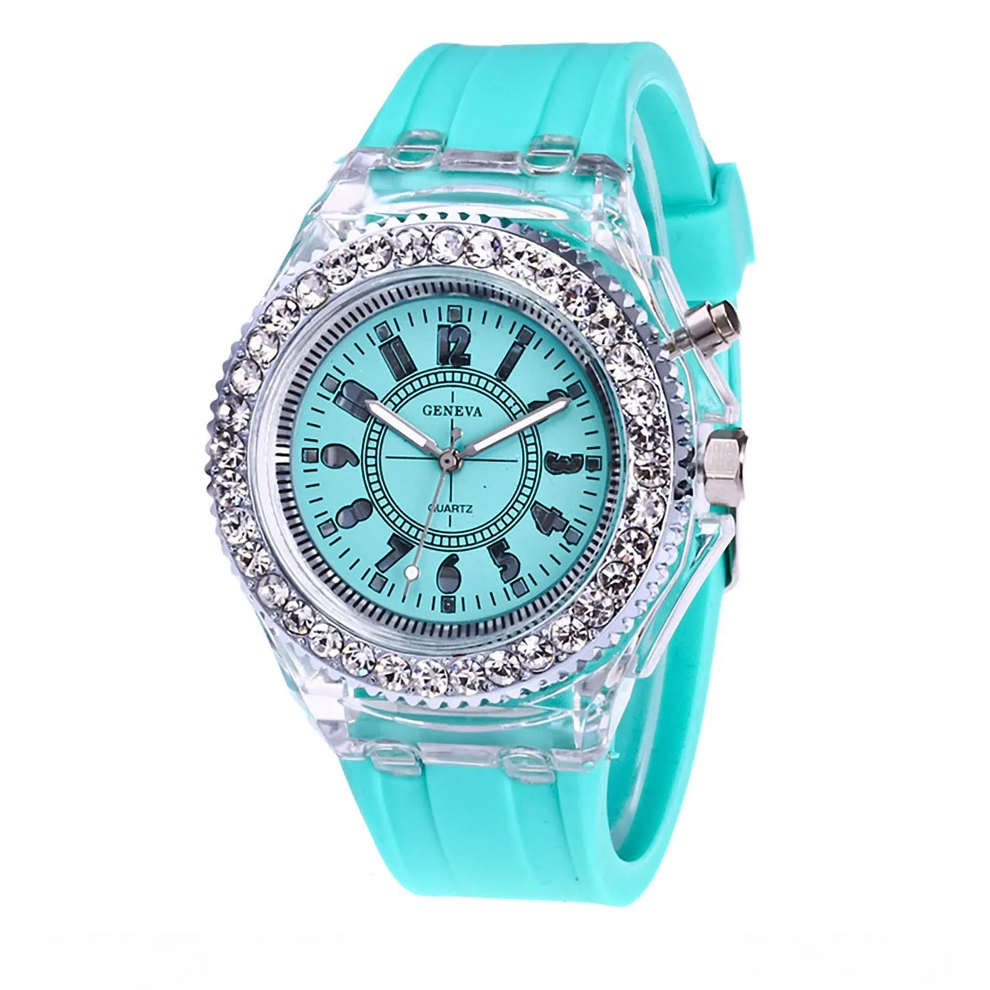 Fashion LED Sport Watches Geneva Luminous Women Quartz Watch Ladies Women Silicone Wristwatches Glowing Relojes Mujer