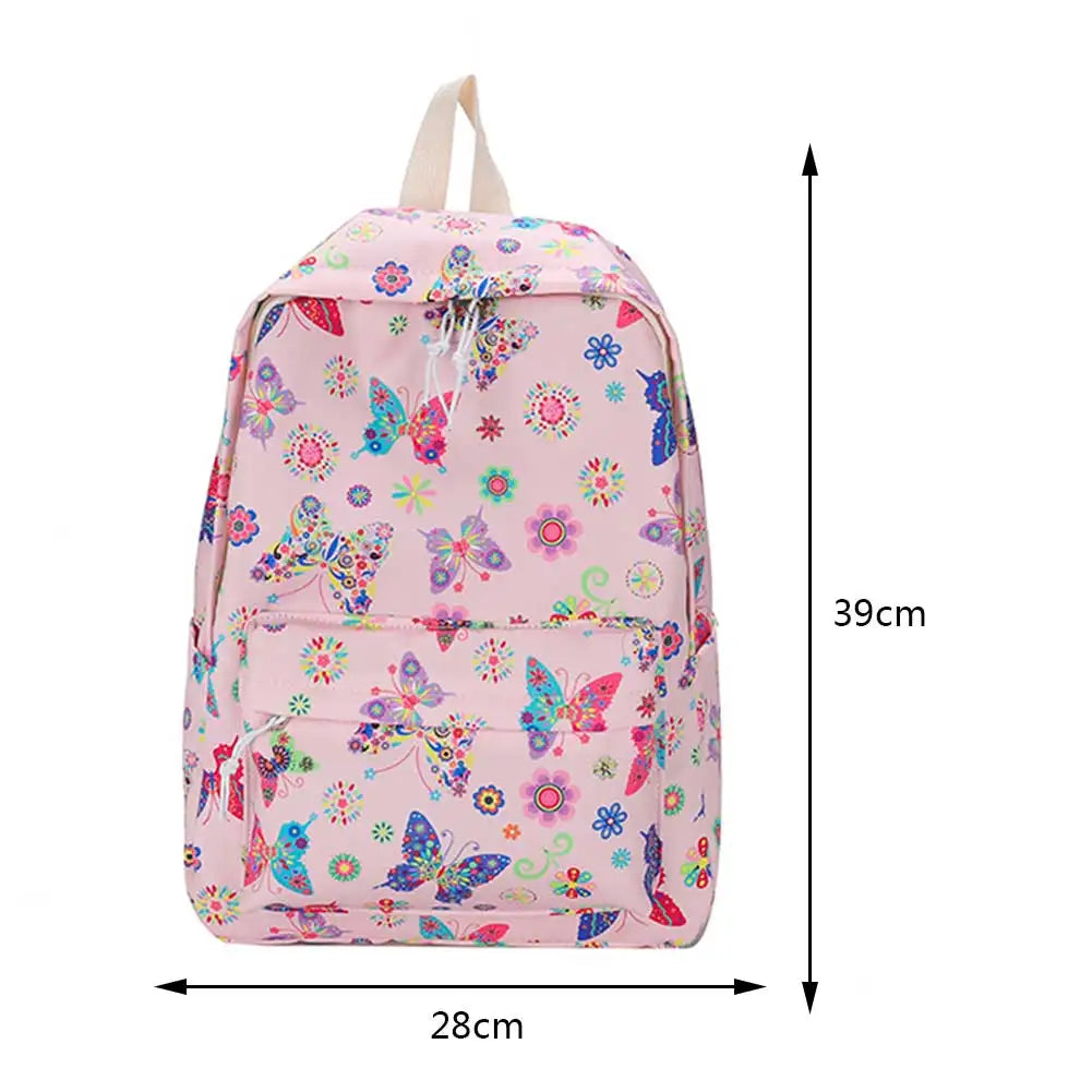 Kawaii Kids School Bag Cute Strawberry Embroidery Student Mochila Dots Multi-Pocket Nylon Fashion College for Teenager Girl