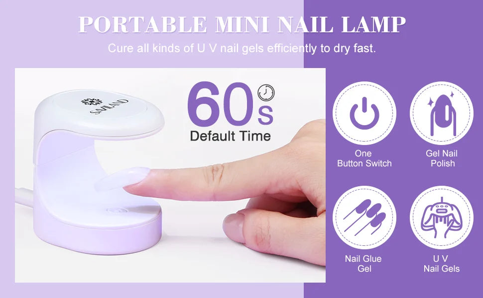 SAVILAND 500pcs Gel X Nail Kit For Extension Nail Tips Full Cover Press On Nails Sculpted Coffin Almond with UV LED Nail Lamp