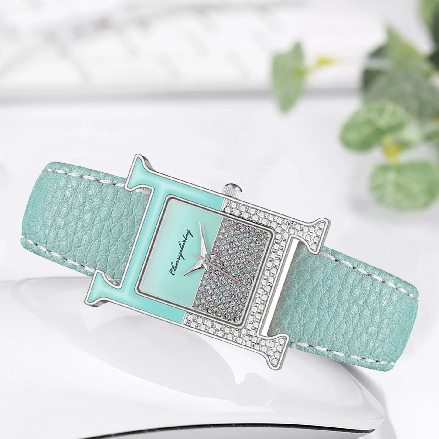 Analog Quartz Watch Casual Watch Ladies Strap Leather Women'S Watch Small Watch Women Elegant Classic Square Watch Reloj Mujer