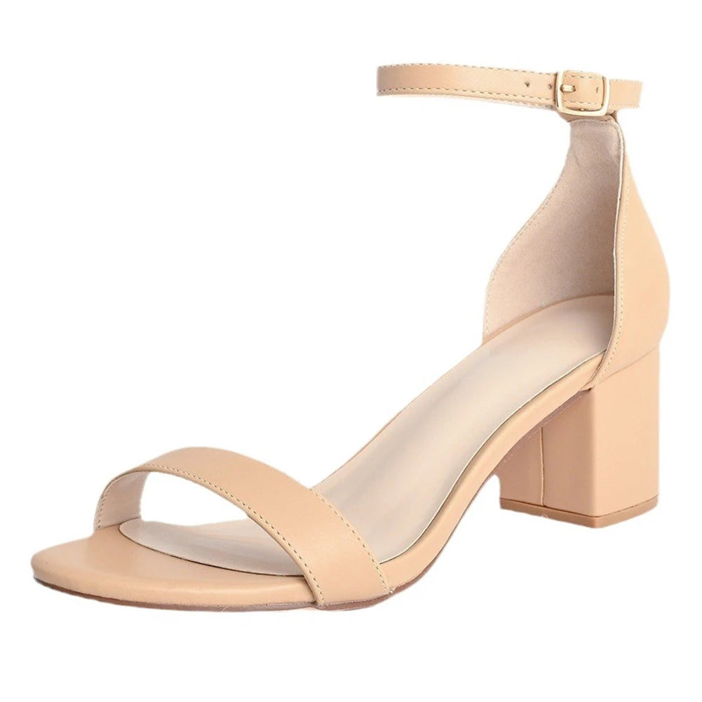 High Heeled Sandals Comfortable Ankle Strap Sandals Low Block Dress Pumps Elegant Open Toe Sandals for Outdoor Travel