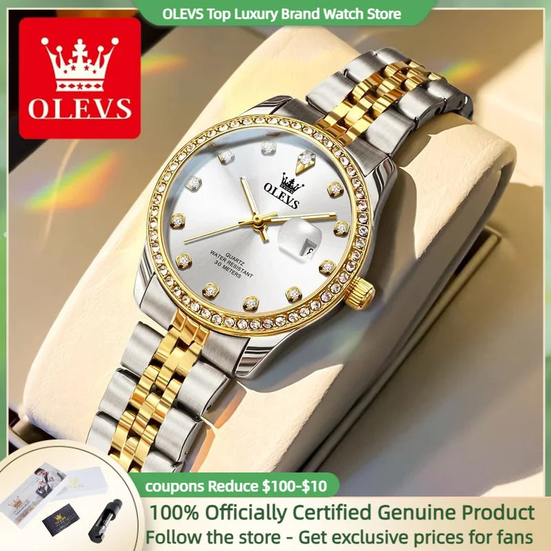 OLEVS 3629 Elegant Women's Watch Fashion Classic Waterproof Luminous Original Calendar Quartz Watch Top Luxury Brand Women Watch