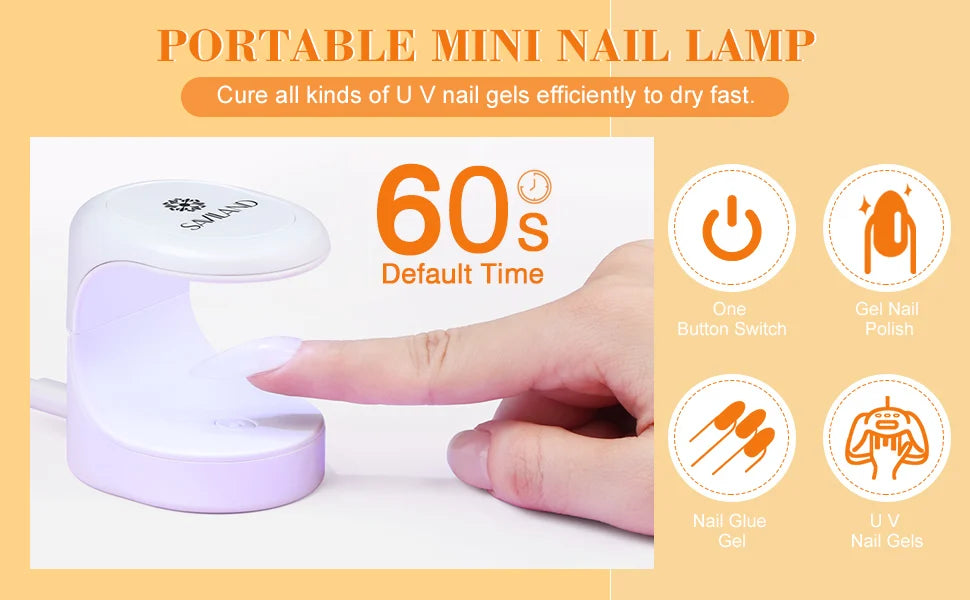 SAVILAND 500pcs Gel X Nail Kit For Extension Nail Tips Full Cover Press On Nails Sculpted Coffin Almond with UV LED Nail Lamp