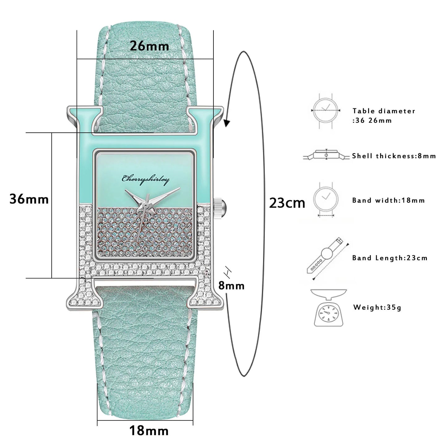 Analog Quartz Watch Casual Watch Ladies Strap Leather Women'S Watch Small Watch Women Elegant Classic Square Watch Reloj Mujer