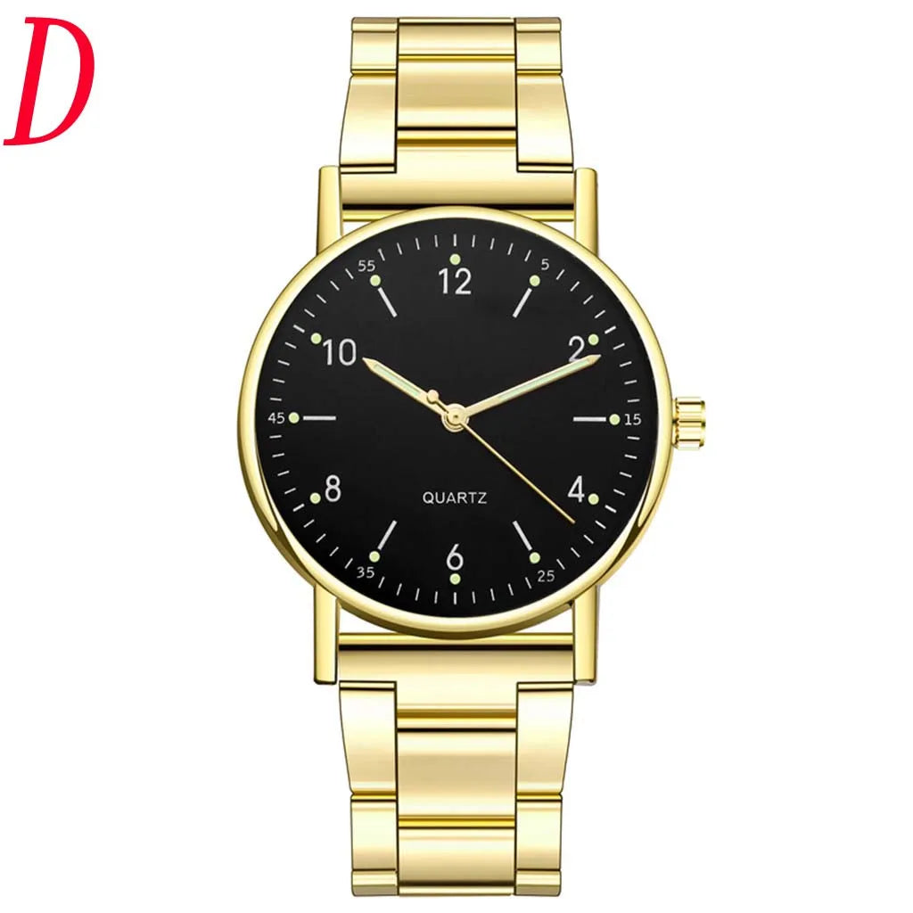 Ladies High-end Quartz Watch Stainless Steel Luminous Dial Leisure Watch Fashionable Simple Style Quartz Wristwatch Reloj Mujer