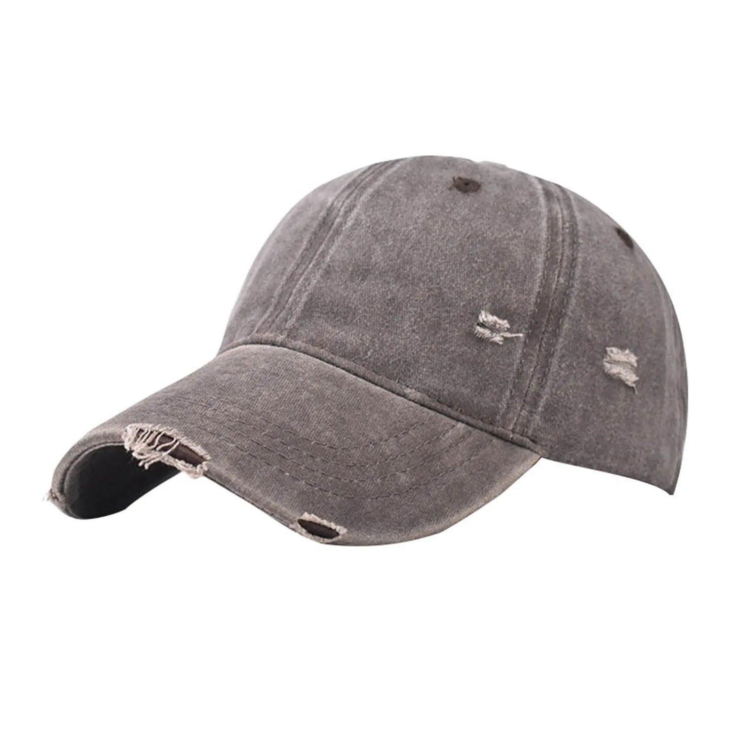 Denim Washed Ripped Baseball Caps Women Men Multicolored Raw Edge Trucker Caps Sunshade Ragged Outdoor Hollow Peaked Caps