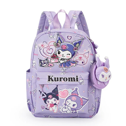 Kuromi & Cinnamoroll Backpack With Coin Purse, Hello Kitty Cartoon Schoolbag, Girl Casual Travel Commute Knapsack For Daily Use